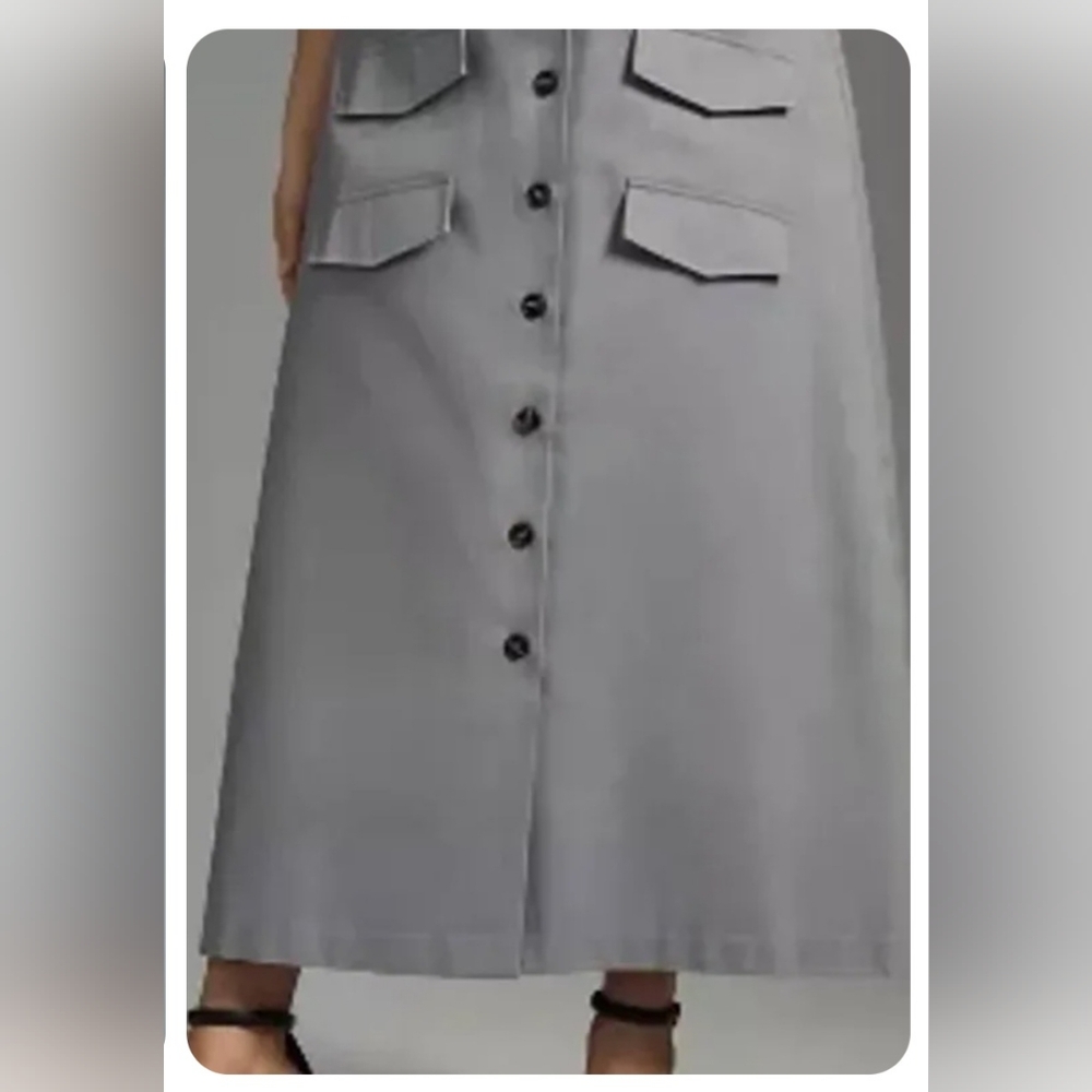 Anthropologie Mare X Utility Gray Midi Skirt - Picture 4 of 6